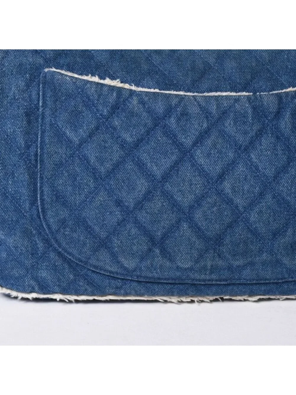 Chanel Chenel Maxi Quilted Single Flap Chain Shoulder Bag Denim Blue Gold